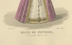 Pamono After Louis Marie Lanté, Diane De Poitiers, Mistress of Henri II, Handcoloured Engraving, 1900><noscript><img width=