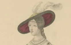 Pamono After Louis Marie Lanté, La Belle Paule, Toulouse Beauty, Handcoloured Engraving, 1900><noscript><img width=