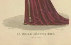 Pamono After Louis Marie Lanté, La Belle Ferronnière, French Renaissance Beauty, Handcoloured Engraving, 1900> Prints & Multiples