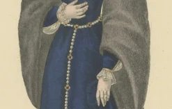 Pamono After Louis Marie Lanté, Mary of England, Queen of France, Handcoloured Engraving, 1900><noscript><img width=