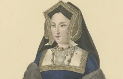 Pamono After Louis Marie Lanté, Mary of England, Queen of France, Handcoloured Engraving, 1900><noscript><img width=