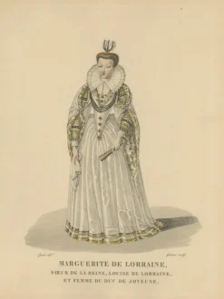 Pamono After Louis Marie Lanté, Marguerite De Lorraine, Duchess of Joyeuse, 1900, Handcoloured Engraving> Prints & Multiples