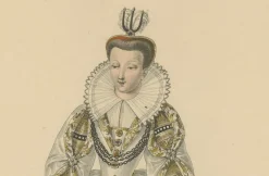 Pamono After Louis Marie Lanté, Marguerite De Lorraine, Duchess of Joyeuse, 1900, Handcoloured Engraving><noscript><img width=