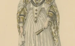 Pamono After Louis Marie Lanté, Marguerite De Lorraine, Duchess of Joyeuse, 1900, Handcoloured Engraving><noscript><img width=