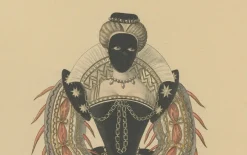 Pamono After Louis Marie Lanté, Maiden in Mask, Court Lady of Henry III, 1900, Handcoloured Engraving><noscript><img width=