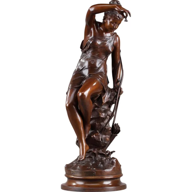 Outlet Pamono After Lucie Signoret-Ledieu, Diana's Nymph, Bronze Sculpture