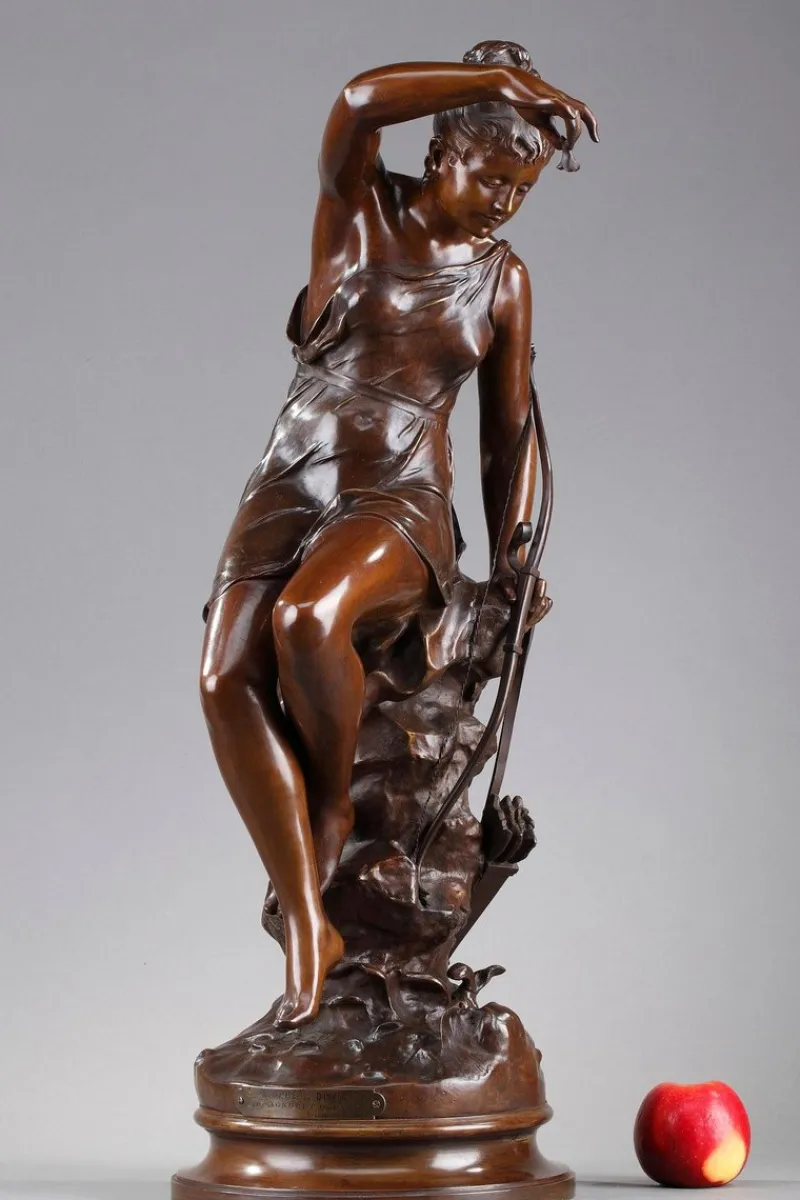 Outlet Pamono After Lucie Signoret-Ledieu, Diana's Nymph, Bronze Sculpture