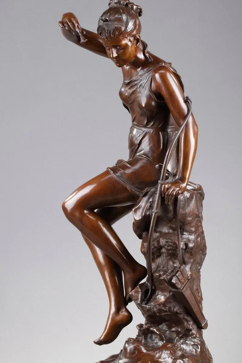 Outlet Pamono After Lucie Signoret-Ledieu, Diana's Nymph, Bronze Sculpture