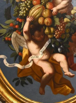 Pamono After Luigi Garzi, Angels, Flowers & Fruit, 1700, Oil on Canvas><noscript><img width=