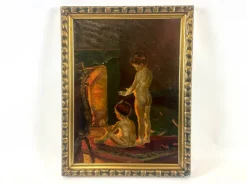 Discount Pamono After Paul Peel, After the Bath, 1900s, Oil on Canvas, Framed