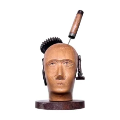 Pamono After Raoul Hausmann, Mechanical Head, 1970s, Wood> Minimalist|Abstraction