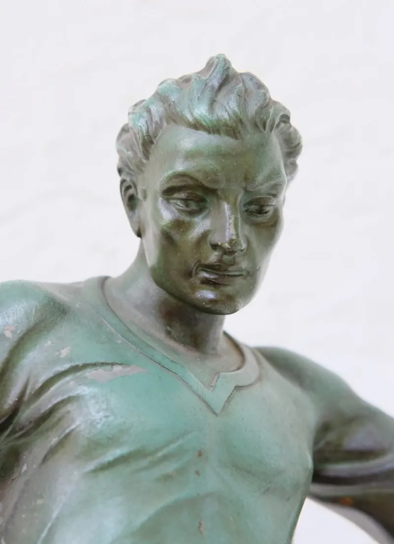 Pamono After Raymond Tschudin, Footballer, 1930s, Metal