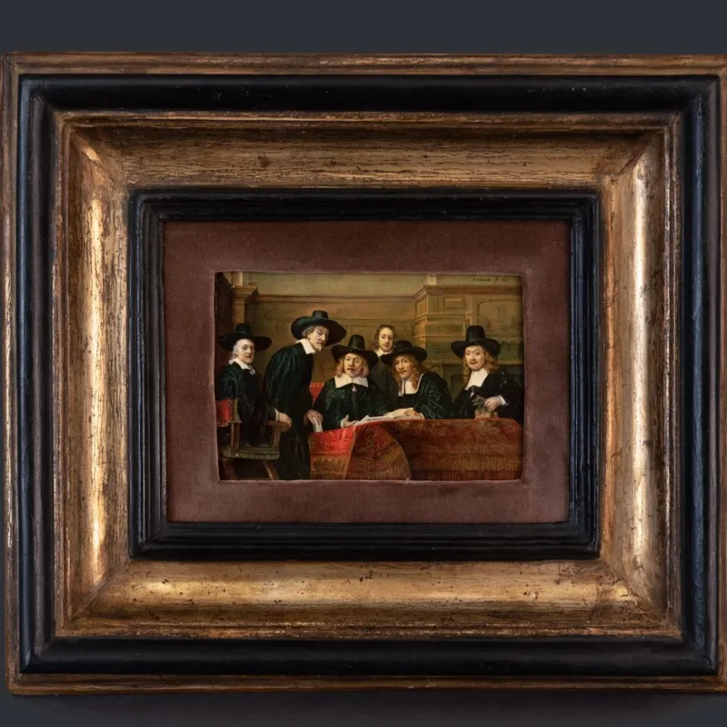 Pamono After Rembrandt, Figurative Scenes, 1890s, Oil Paintings, Framed, Set of 2> Old Masters