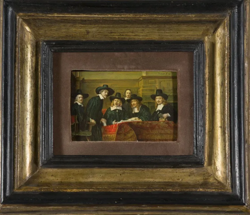 Pamono After Rembrandt, Figurative Scenes, 1890s, Oil Paintings, Framed, Set of 2> Old Masters