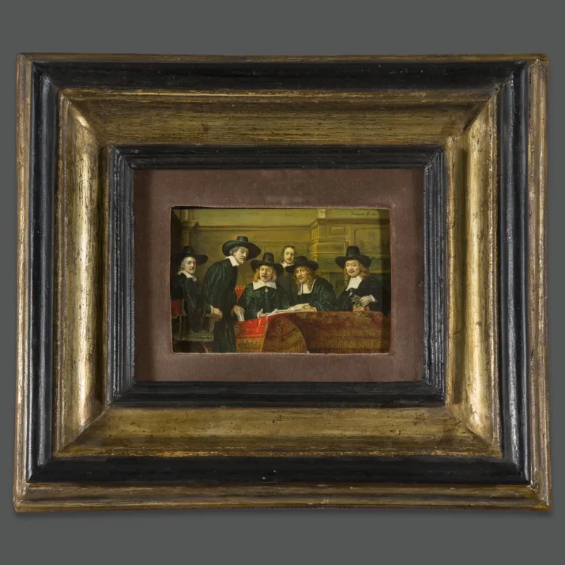 Pamono After Rembrandt, Figurative Scenes, 1890s, Oil Paintings, Framed, Set of 2> Old Masters