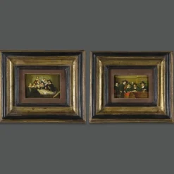 Pamono After Rembrandt, Figurative Scenes, 1890s, Oil Paintings, Framed, Set of 2><noscript><img width=