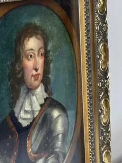 Pamono After Robert Walker, Portrait of General John Lambert in Armour, 1840, Oil on Panel, Framed><noscript><img width=