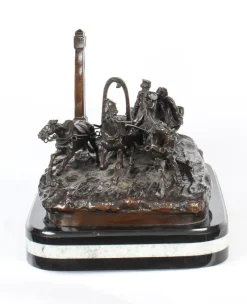 Hot Pamono After Vasily Grachev, Horse & Cart Scene, Russia, 20th Century, Bronze Sculpture