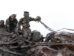 Hot Pamono After Vasily Grachev, Horse & Cart Scene, Russia, 20th Century, Bronze Sculpture