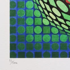 Discount Pamono After Victor Vasarely, Op Art Composition, Lithograph, 1970s
