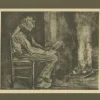 New Pamono After Vincent Van Gogh Man, Reading by the Fire, 1928, Portfolio Print