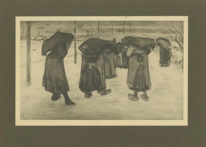 Sale Pamono After Vincent Van Gogh, Women Carrying Sacks in the Snow, 1928, Portfolio Print