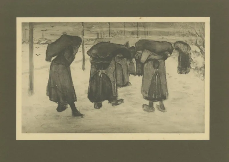 Sale Pamono After Vincent Van Gogh, Women Carrying Sacks in the Snow, 1928, Portfolio Print