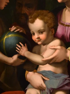 Pamono Agnolo di Cosimo alias Il Bronzino, Holy Family with Madonna & St John, 1550s, Oil on Panel><noscript><img width=
