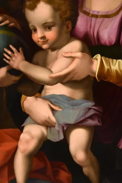 Pamono Agnolo di Cosimo alias Il Bronzino, Holy Family with Madonna & St John, 1550s, Oil on Panel><noscript><img width=