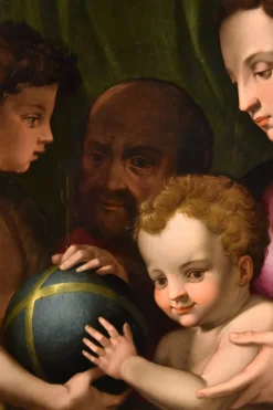 Pamono Agnolo di Cosimo alias Il Bronzino, Holy Family with Madonna & St John, 1550s, Oil on Panel><noscript><img width=