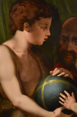 Pamono Agnolo di Cosimo alias Il Bronzino, Holy Family with Madonna & St John, 1550s, Oil on Panel><noscript><img width=