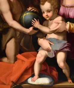 Pamono Agnolo di Cosimo alias Il Bronzino, Holy Family with Madonna & St John, 1550s, Oil on Panel><noscript><img width=