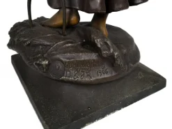 Pamono A.J. Scotte, Harvesting Girl Statue, 1890s-1900s, Metal