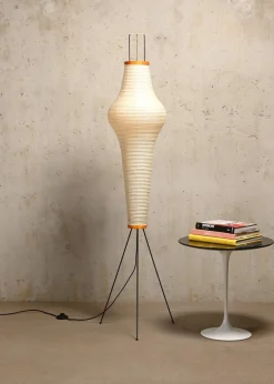 New Pamono Akari Model 14a Light Sculpture in Washi Paper and Bamboo by Isamu Noguchi