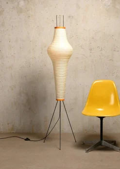 New Pamono Akari Model 14a Light Sculpture in Washi Paper and Bamboo by Isamu Noguchi