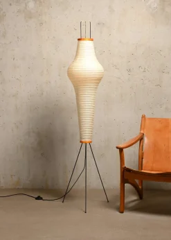 New Pamono Akari Model 14a Light Sculpture in Washi Paper and Bamboo by Isamu Noguchi