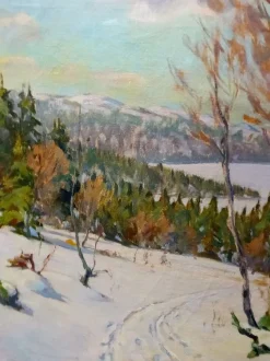 Discount Pamono Aksel P. Knudsen, Painting, Oil on Canvas