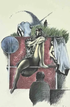 Best Pamono Alberto Inglesi, A Girl, Mixed Media on Paper, 2004