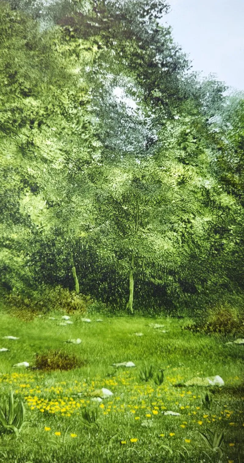 Hot Pamono Alberto Vespaziani, A Mountain Meadow, 1970s, Oil on Canvas, Framed
