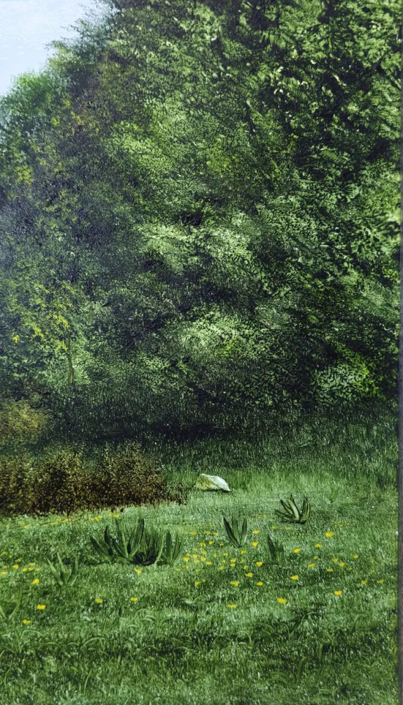 Hot Pamono Alberto Vespaziani, A Mountain Meadow, 1970s, Oil on Canvas, Framed