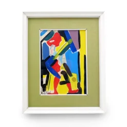Online Pamono Aldo Gentilini, Composition, Mixed Media on Masonite, 1970s, Framed