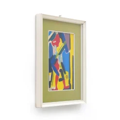Online Pamono Aldo Gentilini, Composition, Mixed Media on Masonite, 1970s, Framed