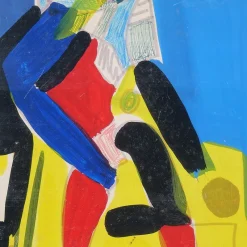 Online Pamono Aldo Gentilini, Composition, Mixed Media on Masonite, 1970s, Framed