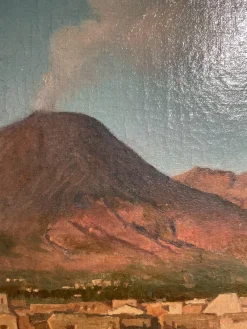 Pamono Alessandro La Volpe, View of Pompeii, Oil on Canvas, 1800s, Framed><noscript><img width=