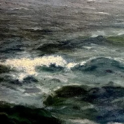 Pamono Alexander Reich-Staffelstein, Seascape with Sailing Vessel, 20th Century, Oil Painting><noscript><img width=