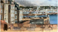 Pamono Alexandre Bonade, Saint-Servan Seen from the Ramparts of Saint-Malo, Watercolor, 2003> Work On Paper