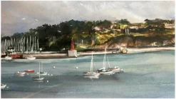 Pamono Alexandre Bonade, Saint-Servan Seen from the Ramparts of Saint-Malo, Watercolor, 2003><noscript><img width=