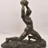 Pamono Alexandre Ouline, Art Deco Warrior Man, 20th Century, Bronze> Art Deco