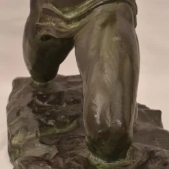 Pamono Alexandre Ouline, Art Deco Warrior Man, 20th Century, Bronze><noscript><img width=