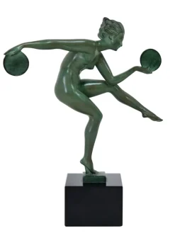 Pamono Alexandre-Joseph Derenne, Art Deco Sculpture Dancer Paineous, 1930s, Babbitt & Marble